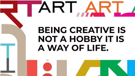 Designvorlage Creativity Quote on colorful Letters für Title