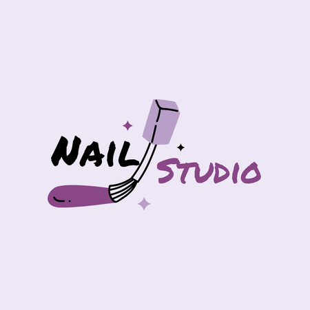 Ontwerpsjabloon van Logo 1080x1080px van Skilled Nail Salon Services Offer With Polish