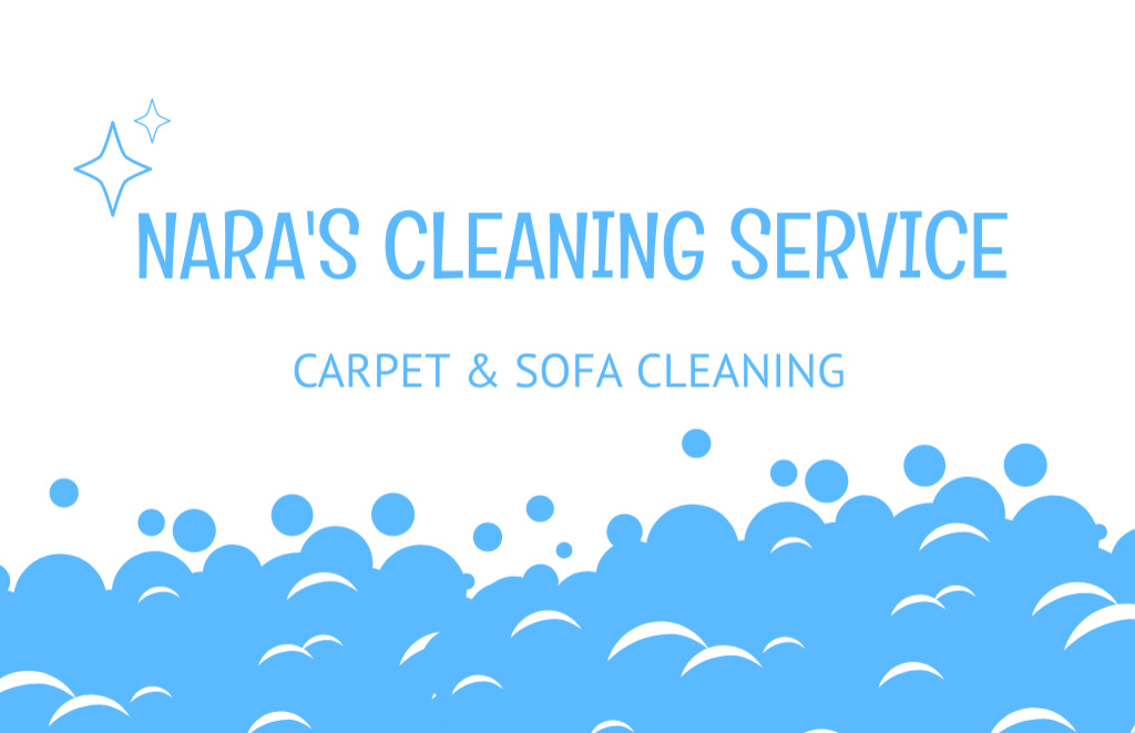 Cleaning Services Ad with Foam Business Card 85x55mmデザインテンプレート