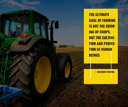 Designvorlage Inspirierendes Zitat über Landwirtschaft und Ziele der Landwirtschaft für Facebook