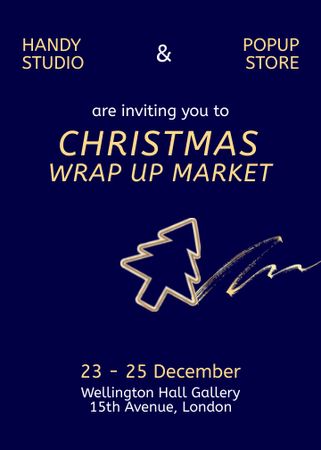 Platilla de diseño Christmas Market Announcement Invitation