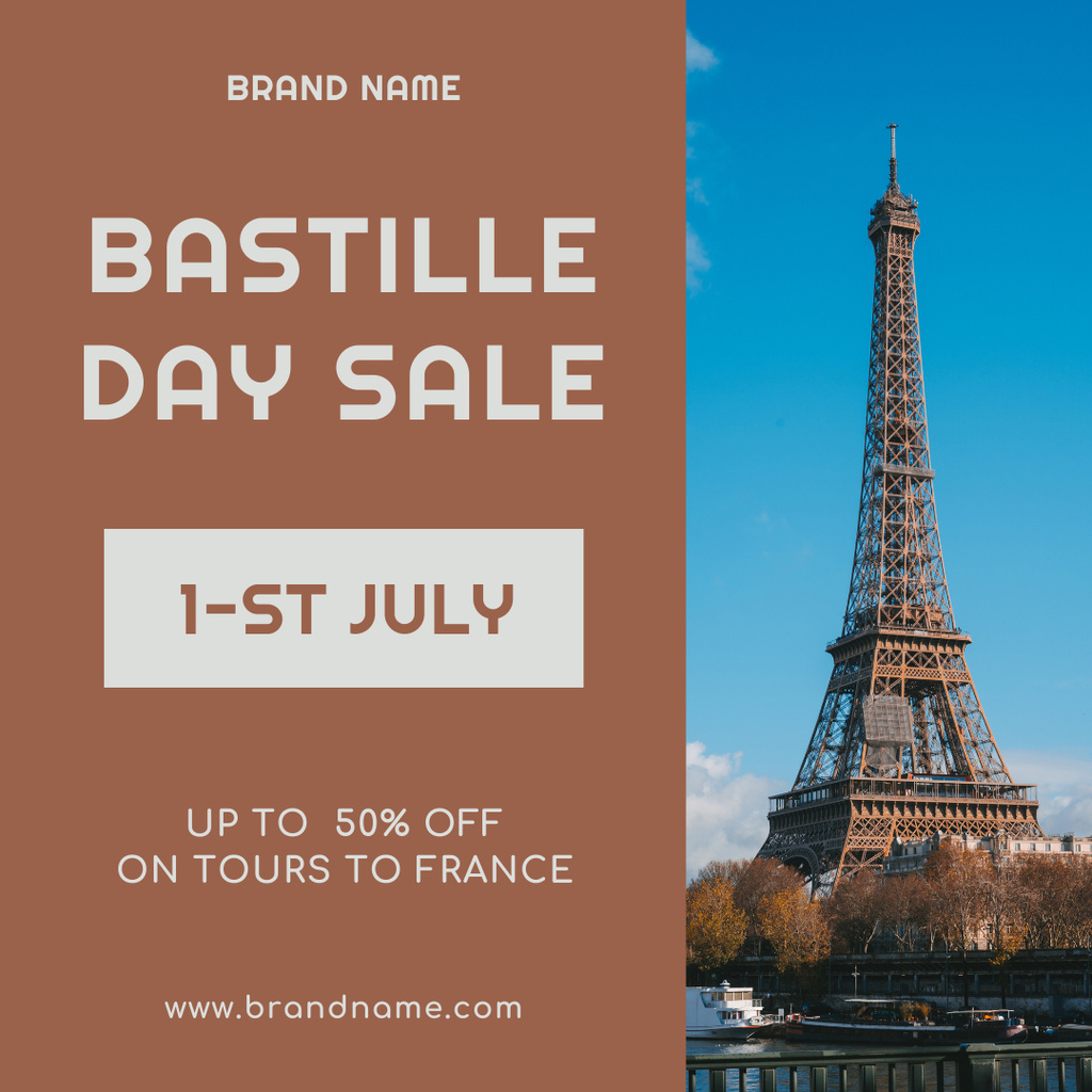 France Day Sale Announcement Instagram Πρότυπο σχεδίασης