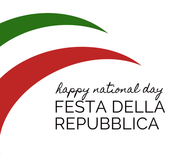 Ontwerpsjabloon van Facebook van National Italian Holiday Greeting