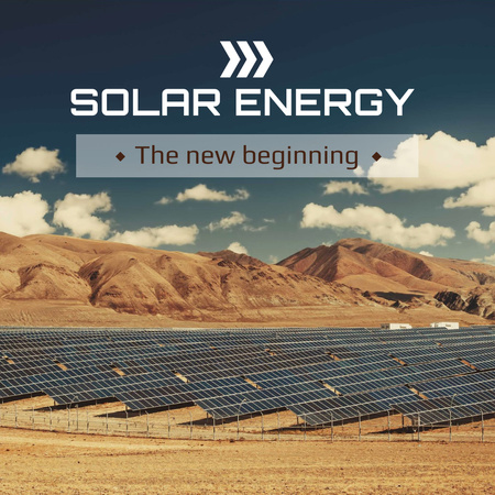 Energy Supply Solar Panels in Rows Instagram AD Design Template