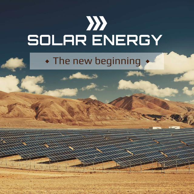Energy Supply Solar Panels in Rows Instagram AD tervezősablon