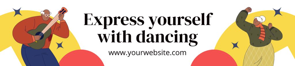 Dance Inspiration with Illustration of Dancing People Ebay Store Billboard Design Template