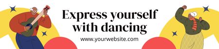 Táncihlet táncoló emberek illusztrációjával Ebay Store Billboard tervezősablon