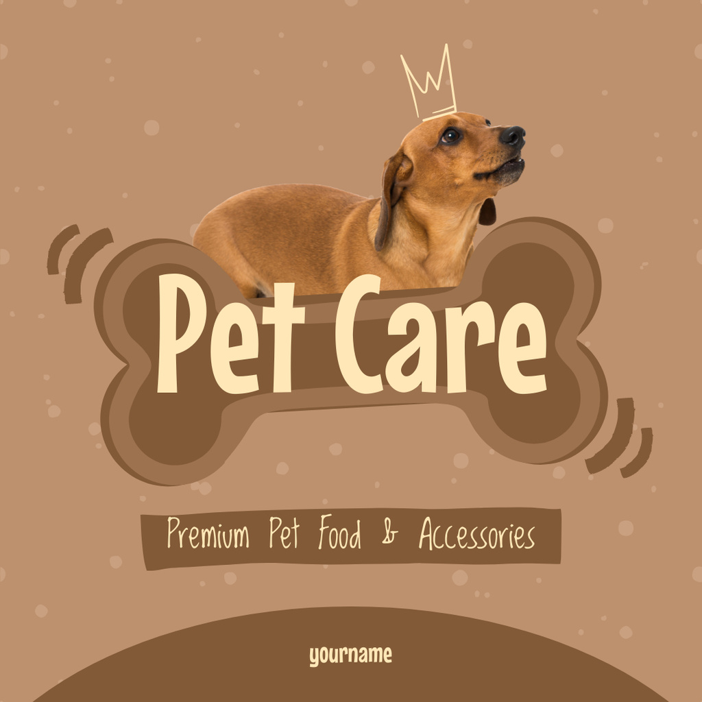 Designvorlage Pet Care Services with Dachshund für Instagram AD