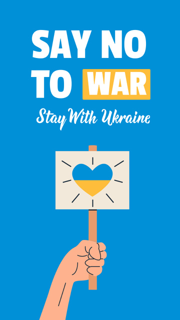 Say No To War with Heart Instagram Story tervezősablon