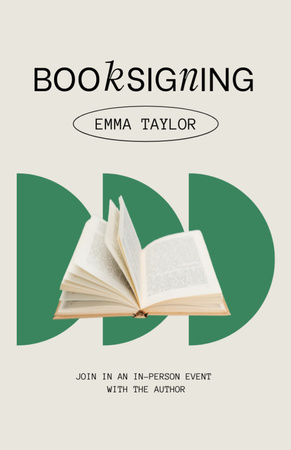 Book Signing Announcement Flyer 5.5x8.5in Design Template