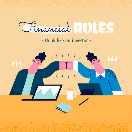 Modèle de visuel équipe réussie pour les règles financières - Instagram