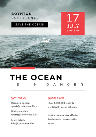 Boynton conference the ocean is in danger Poster 28x40in Design Template