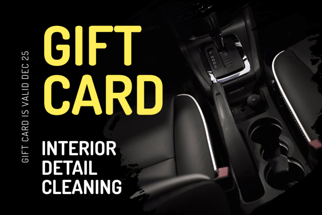 Ontwerpsjabloon van Gift Certificate van Offer of Car Interior Detail Cleaning