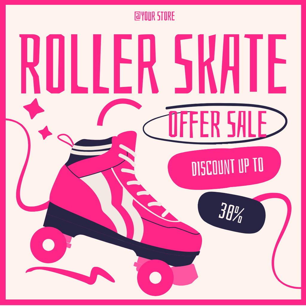 Equipment for Roller Skating Instagram AD Šablona návrhu