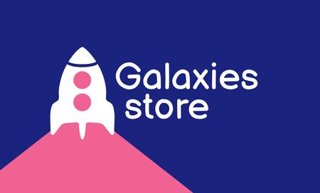 Designvorlage  Galaxies Shop Emblem für Business Card 91x55mm