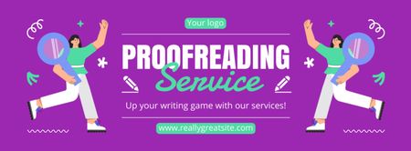 Flawless Proofreading Service Offer With Slogan Facebook cover Design Template