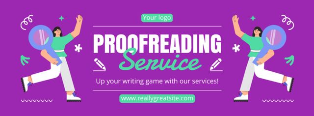Flawless Proofreading Service Offer With Slogan Facebook cover Tasarım Şablonu