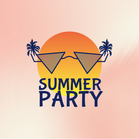 Summer Party on Orange Gradient Animated Logo Design Template