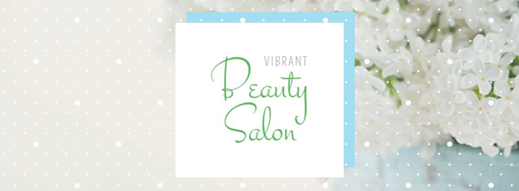 Beauty Salon Ad with Tender Flowers Facebook cover Design Template