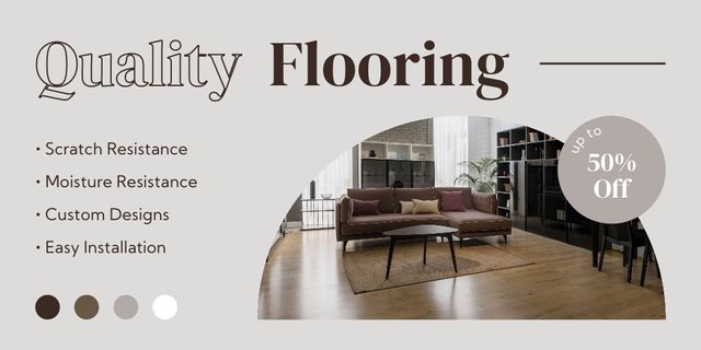 Modèle de visuel Ad of Quality Flooring - Twitter