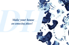 Interior Designer Contacts with Ink Blots in Blue