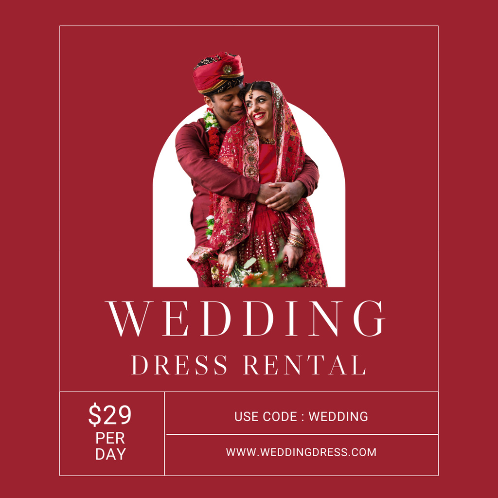 Plantilla de diseño de Offer Discounts on Wedding Party Outfits with Loving Couple of Hindus Instagram 