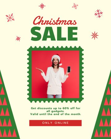 Объявление о рождественской распродаже гаджетов Instagram Post Vertical – шаблон для дизайна