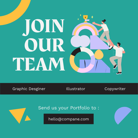 Recruitment to a Business Team Illustrated Instagram Design Template