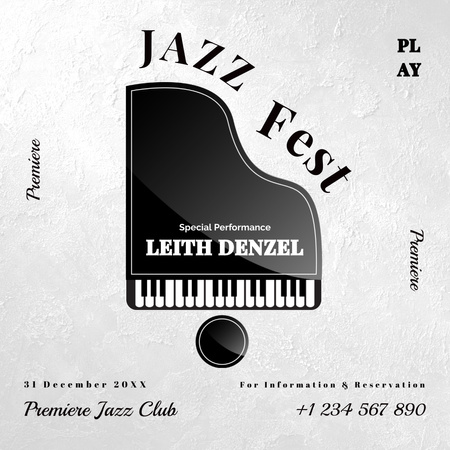 jazz fesztivál esemény közlemény Instagram tervezősablon