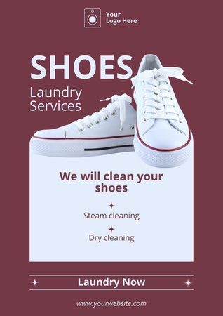 Laundry Shoes Service Offer Poster Πρότυπο σχεδίασης