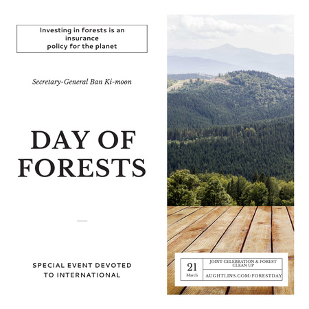 Designvorlage Veranstaltung zum Tag des Waldes für Instagram