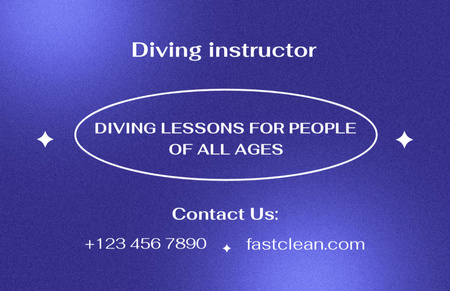 Diving Lesson Offer for People of Different Ages Business Card 85x55mm Design Template