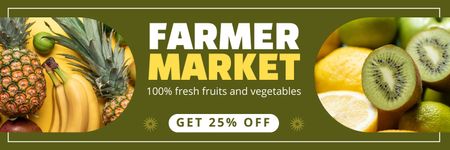 Plantilla de diseño de Frutas exóticas en el mercado de agricultores Twitter 
