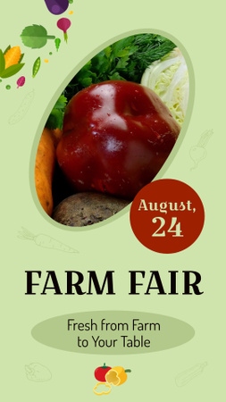 Farming Fair With Ripe Grape And Slogan Instagram Video Story Design Template