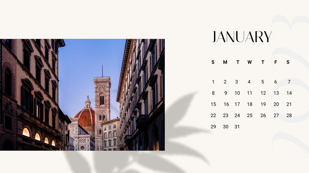 Italy famous sightseeing spots Calendar tervezősablon