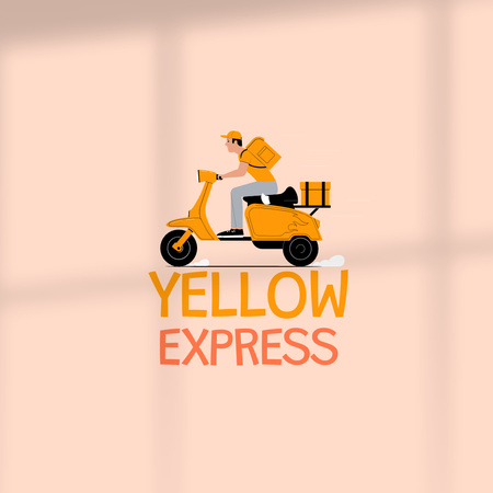 Express Delivery Services Logo 1080x1080px Design Template