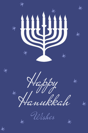 Designvorlage Hanukkah Holiday Greeting With Stars And Menorah für Postcard 4x6in Vertical