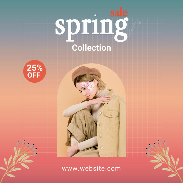 Spring Clothes Collection for Women Instagram ADデザインテンプレート