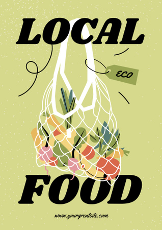 Designvorlage Food in Eco Bag für Poster B2