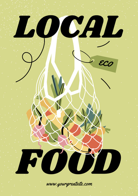 Plantilla de diseño de Local Food Ad with Fruits and Vegetables Poster B2 