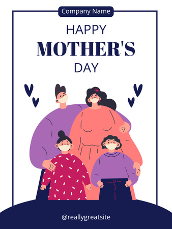 Plantilla de diseño de Celebración del día de la madre en familia Poster US 