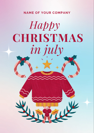 Christmas in July Sale Now Open Flyer A6 Design Template