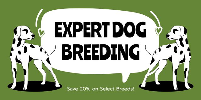 Designvorlage Best Expert Dog Breeding With Discount für Twitter