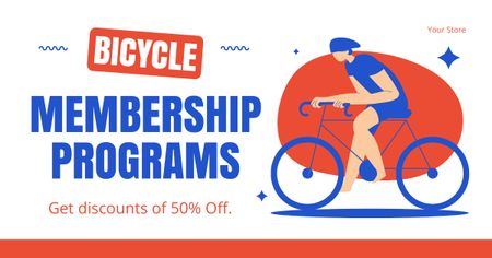 Bicycle Shop Membership Program Facebook AD Design Template