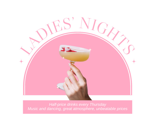 Designvorlage Lady's Night with Delicate Taste Cocktails für Facebook