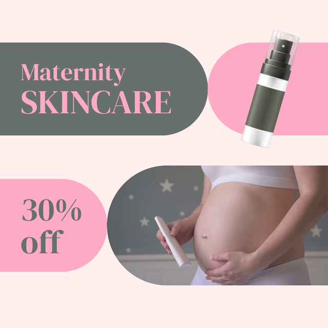 Modèle de visuel Maternity Skincare Product Offer At Reduced Price - Animated Post