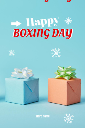 Boxing day Greeting with Colorful Gifts Postcard 4x6in Vertical Design Template