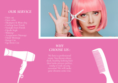 Beauty Salon Services with Young Woman with Pink Hair