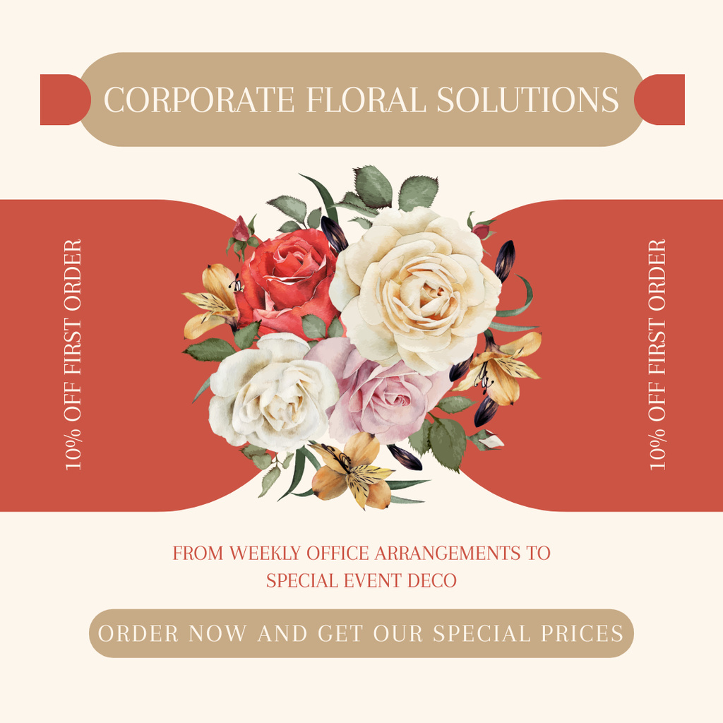 Designvorlage Discount on Corporate Services by Flower Agency für Instagram