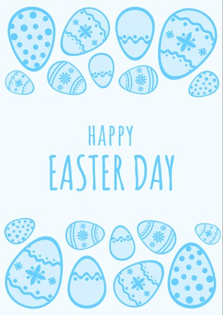 Cute Easter Holiday Greeting Flyer A6 Design Template